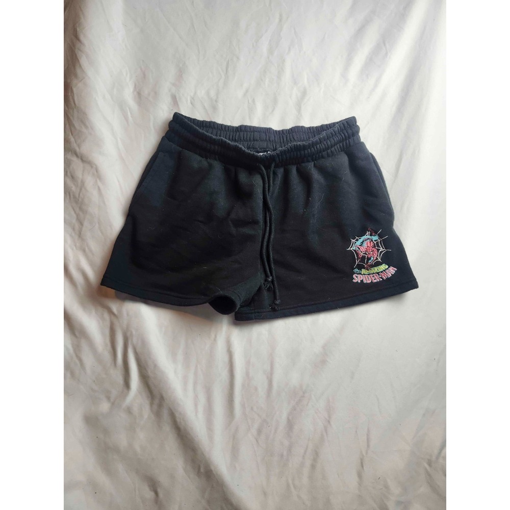 Marvel The Amazing Spider-Man Sweat Shorts Women Large Black Graphic Athletic